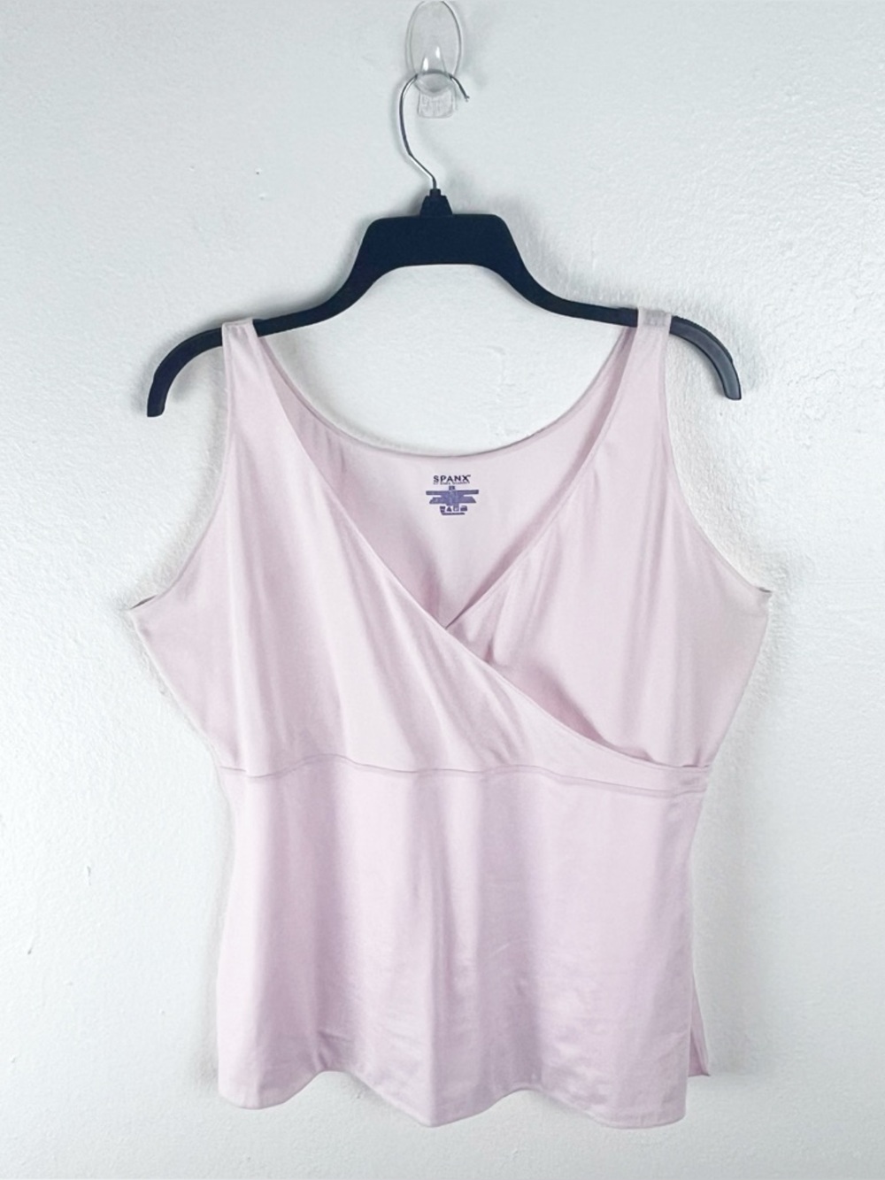 SPANX Light Pink Sleeveless Faux Wrap Tank Top Size 2X Layering Neutral Casual